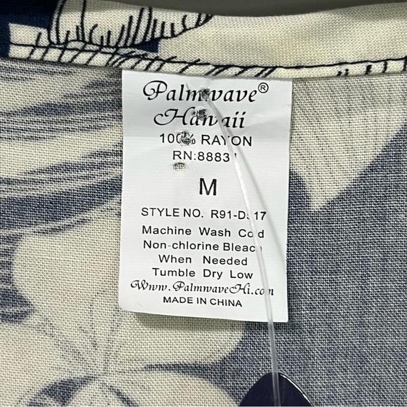 Palmwave Hawaii Sleeveless V-Neck Tropical Print Shift Dress Rayon Cinch Waist - Picture 12 of 13